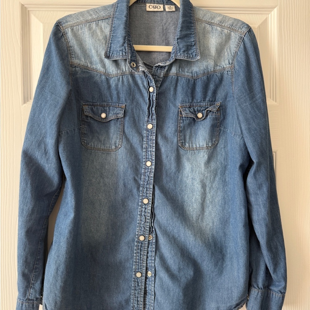Cato‎ Light and Dark Blue Denim Shirt